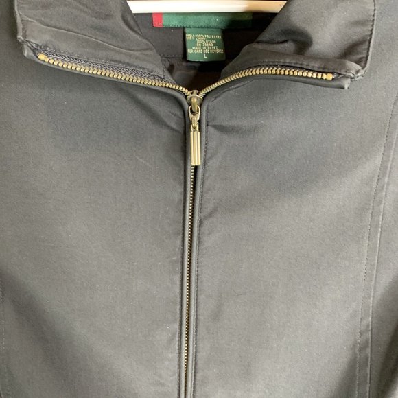 Preston & York Sport Womans Coat Tie Belt Zip Close Nylon Liner Black Size Large - Picture 3 of 8